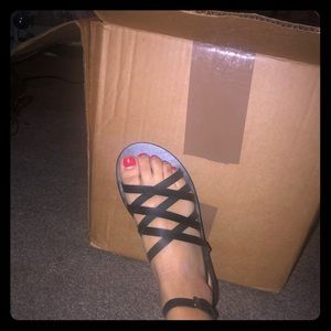 Black strappy sandals